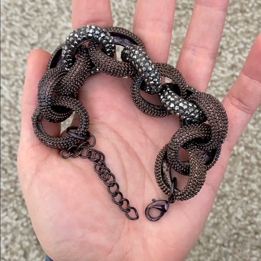 Bebe brown and charcoal colored bracelet